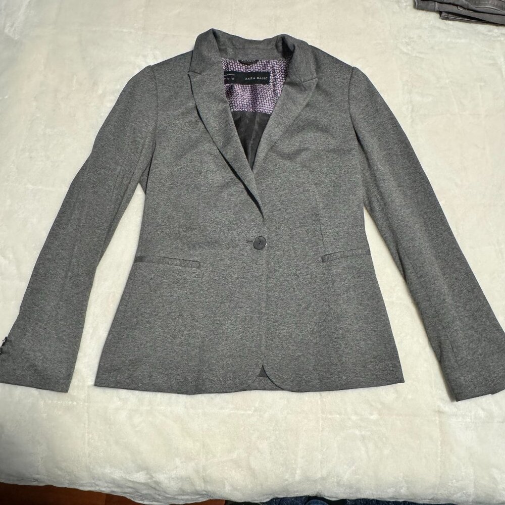 Zara Basic Women's One Button Blazer Gray Size Sm… - image 1